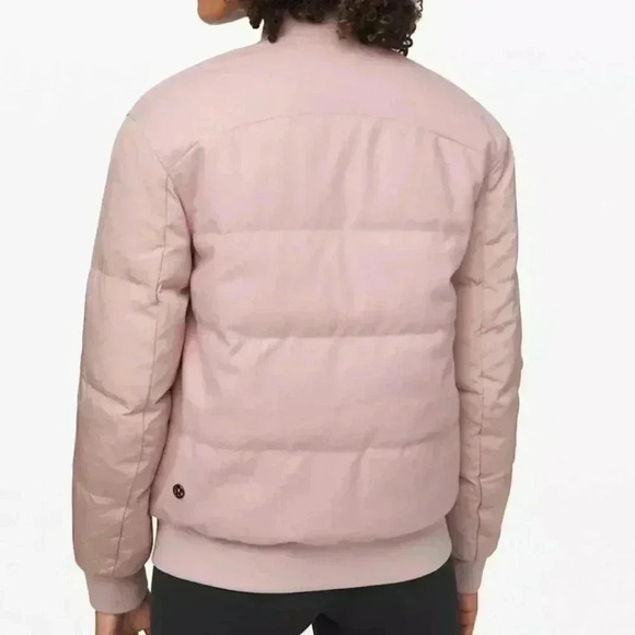LULULEMON Roam Far Waterproof Wool Down Bomber Dual Jacket Sz 8 Porcelain Pink - Picture 3 of 13